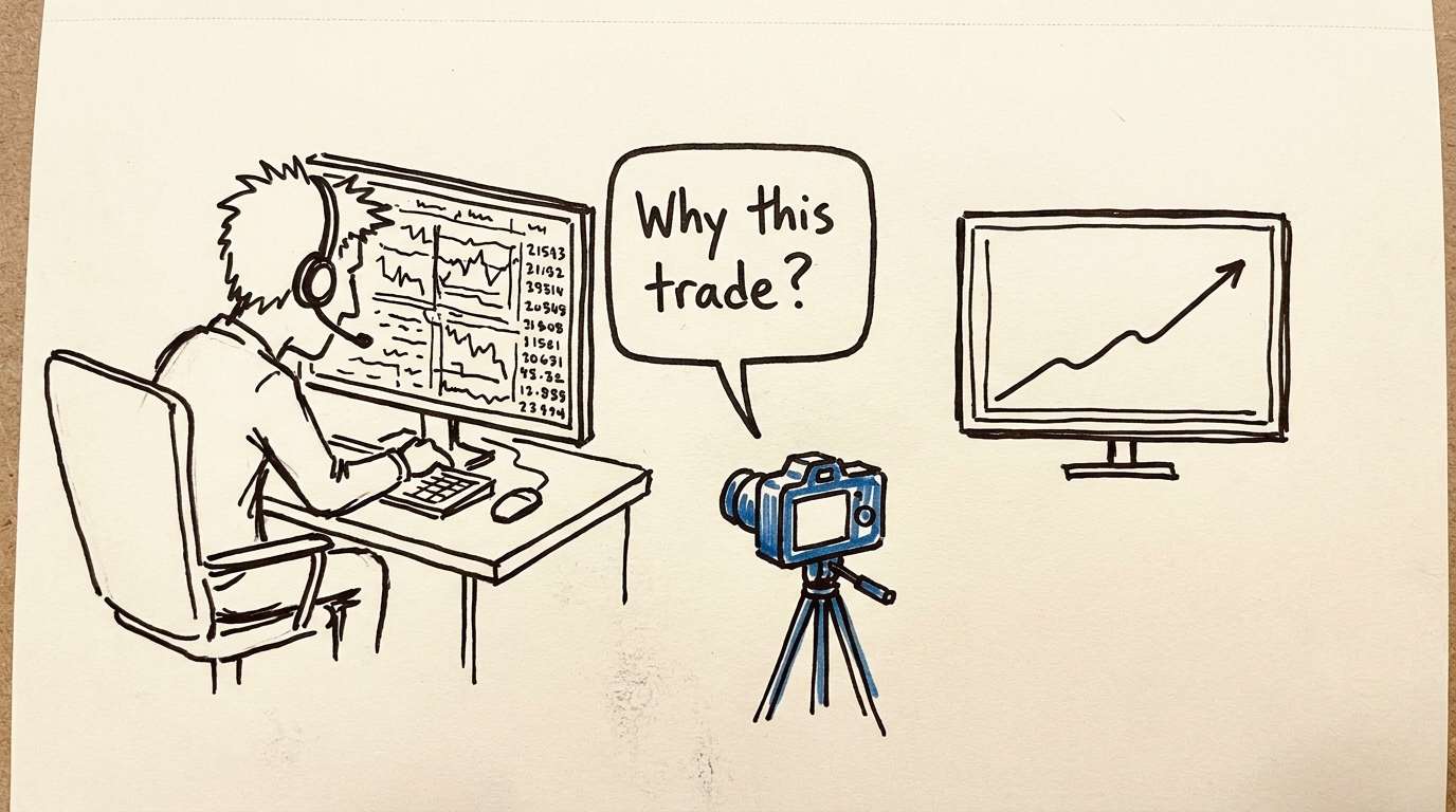 1) Trade on camera (you are the only one who's never seen you trade) — figure